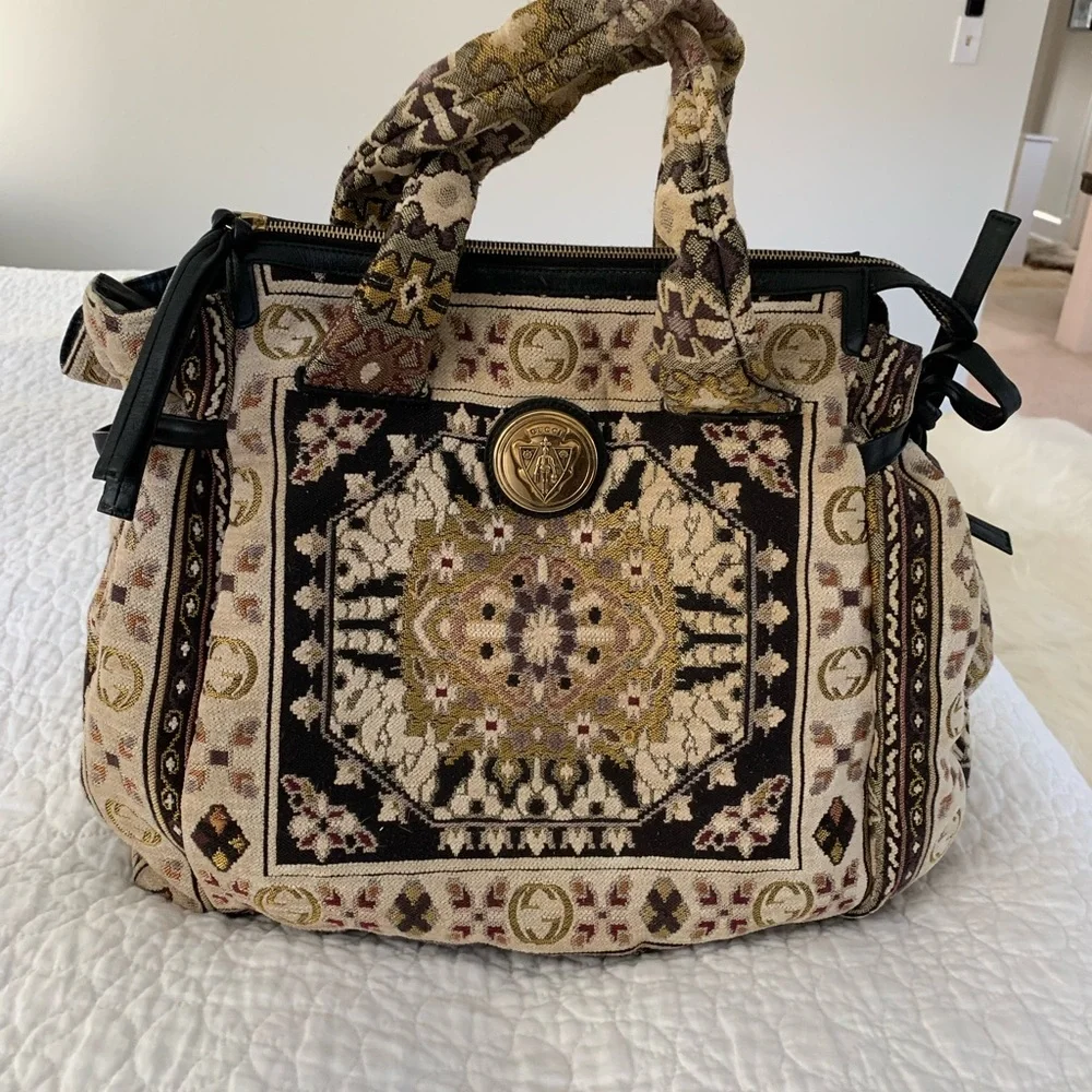 Authentic Verified Gucci Tapestry Hysteria Top Handle Bag - Picture 3 of 15
